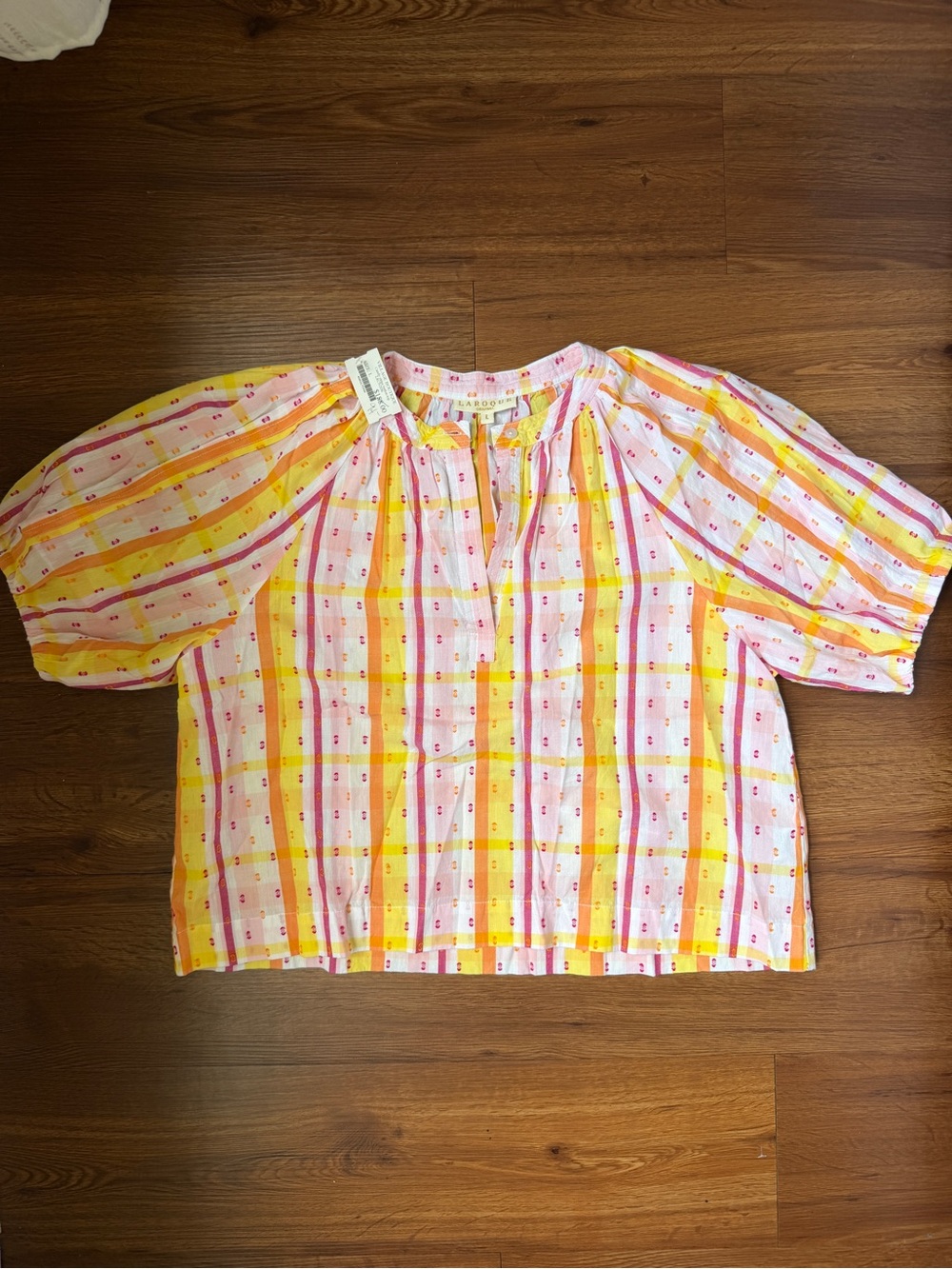 LaRoque Candy Stripe Button Top - L